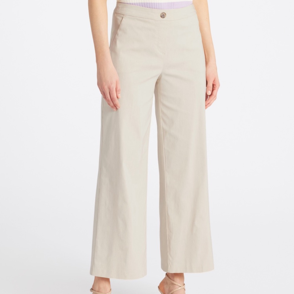 Tribal Cream Wide-Leg Pull On Pants